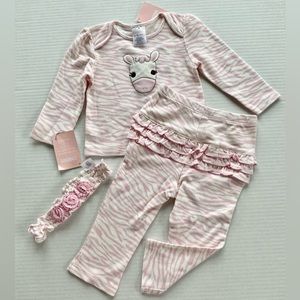 Zebra baby Gymboree outfit with a headband 6-12 months